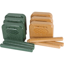 Load image into Gallery viewer, PlayMore Design Eco Tone Blocks with Strikers (Set of 6) - Green/Cedar